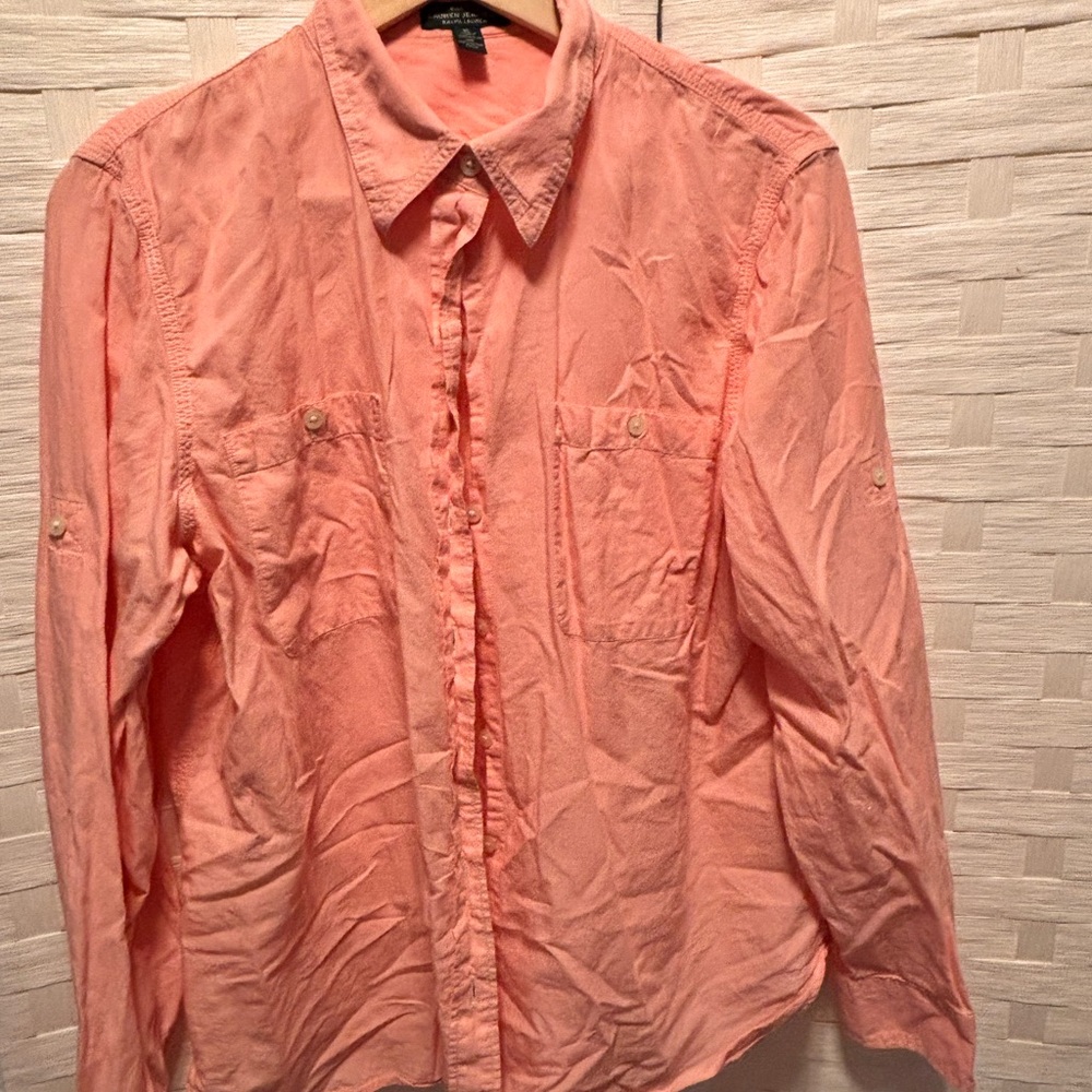 Ralph Lauren Men's Coral Button-Down Shirt